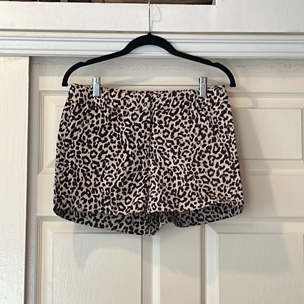 J. Crew 100% Linen Animal Print Shorts